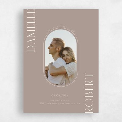 Rich Taupe, Brown Wedding Invitation - Falcon Photo