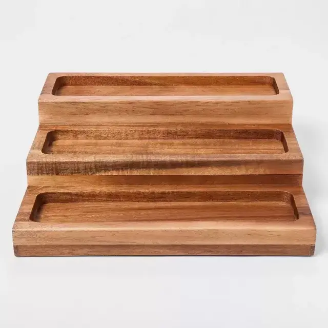 Stained Acacia 3 Tier Spice Rack - Threshold™