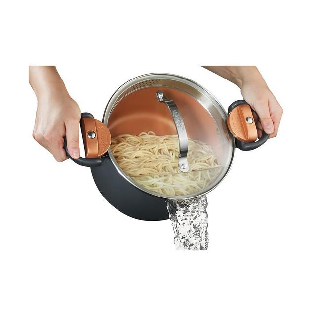 Gotham Steel 5-Qt. Non-Stick Ti-Ceramic Pasta pot with Built-in Strainer and Twist N Lock Handles