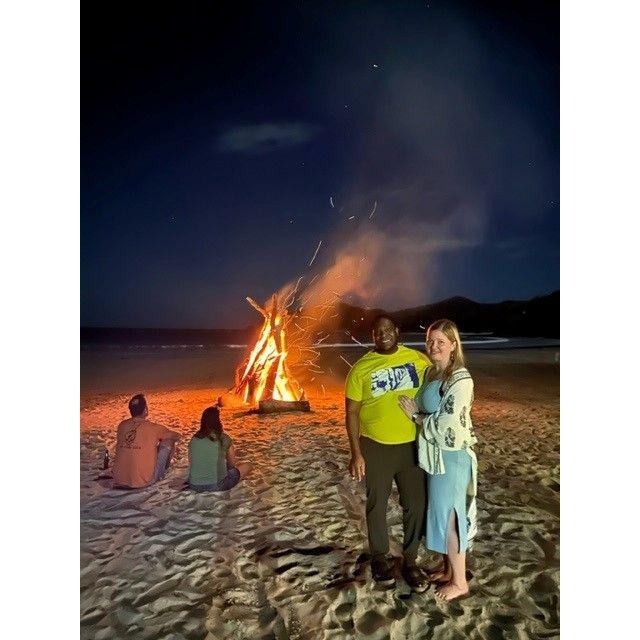 Night of the engagement, birthday + engagement celebration bonfire. Rancho Majagual, Nicaragua