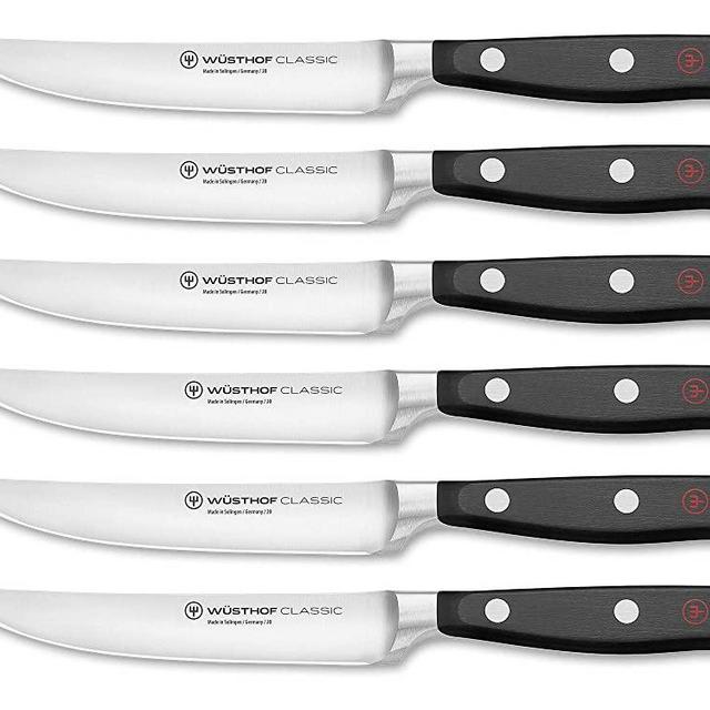 Wusthof 1120160601 CLASSIC Six Piece Steak Set 6, Black, Stainless Steel