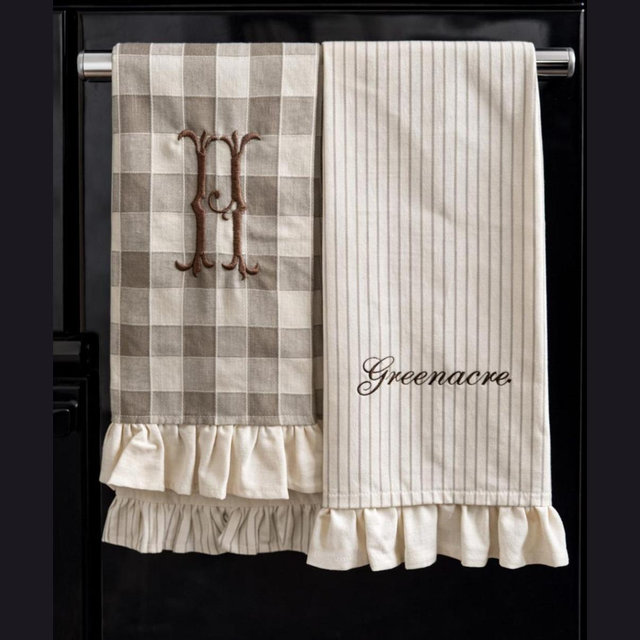 Custom Embroidered Kitchen Tea Towels - Set of 3