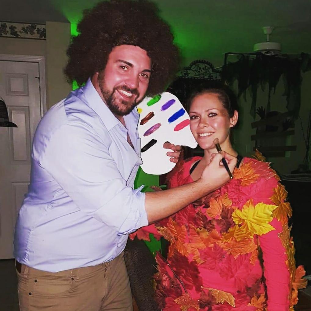 Bob Ross with his happy little tree