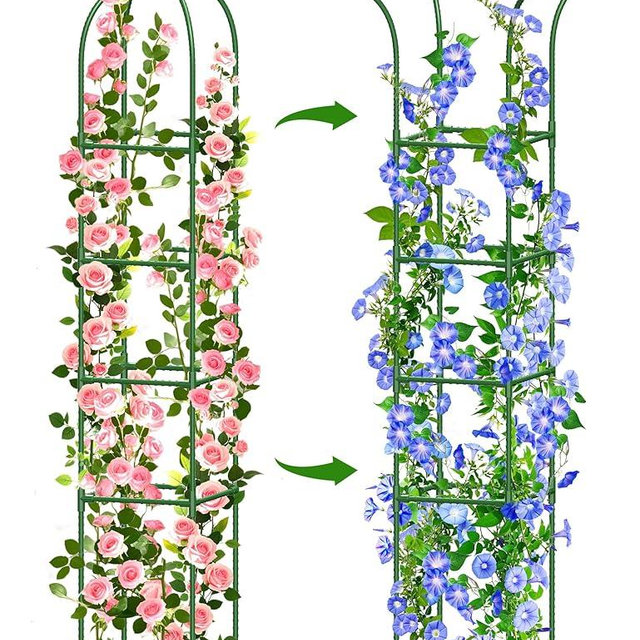 Trellis for Climbing Plants Outdoor, 6FT Garden Obelisk Rustproof PE Coated Metal Potted Plant Climbing Support, Thickened Tube Plant Tower Trellis for Clematis Vine Support Indoor (1 Pack)