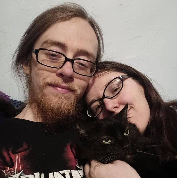 Us with one of our cats, Amy Rose