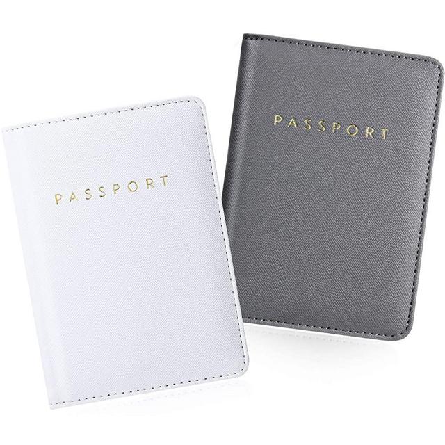 2 Pieces Bridal Passport Covers Holder Travel Wallet Passport Case (Passport)