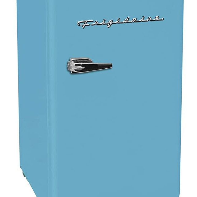 FRIGIDAIRE EFR372-BLUE 3.2 Cu Ft Blue Retro Compact Rounded Corner Premium Mini Fridge