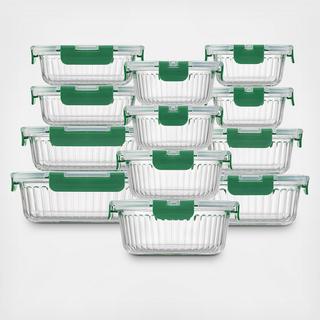 Fluted 24-Piece Food Storage Container Set with Lid