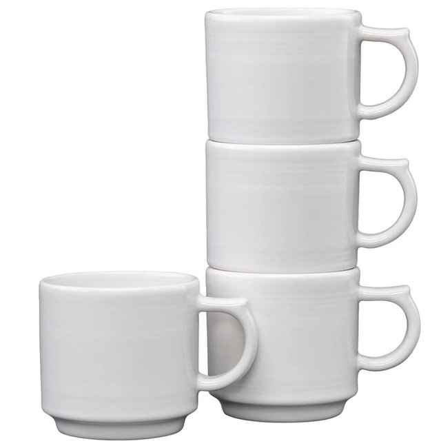 White 16 OZ Set of 4 Stackable Mug Set