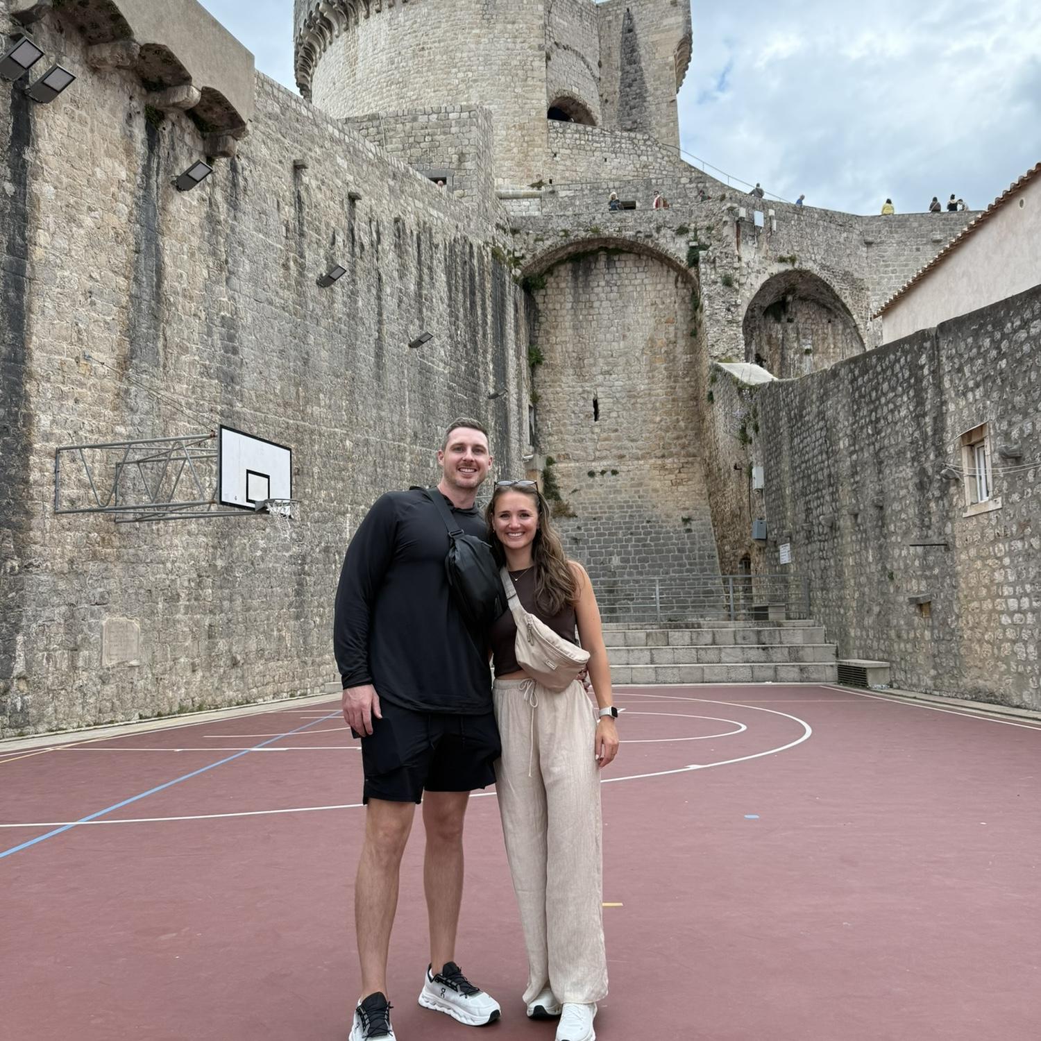 Traveled all the way to Croatia and still couldn't get away from basketball!