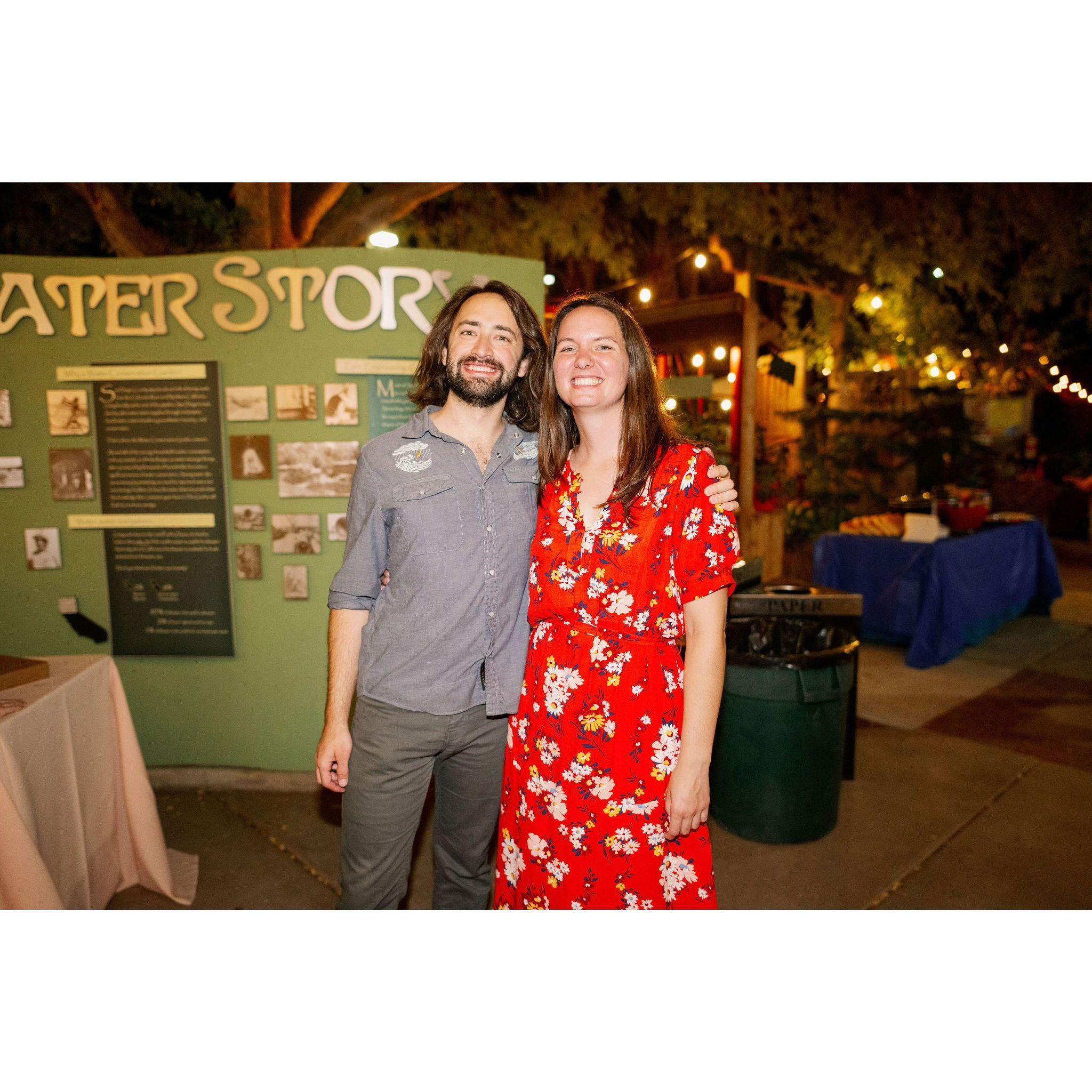 Having fun at Lu and Aaron's wedding reception