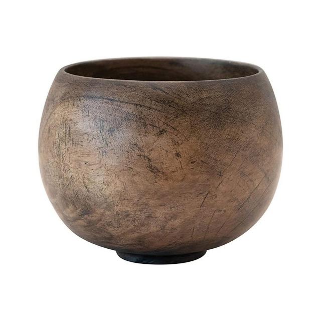 Creative Co-Op Mango Wood, Walnut Finish Bowl, Brown