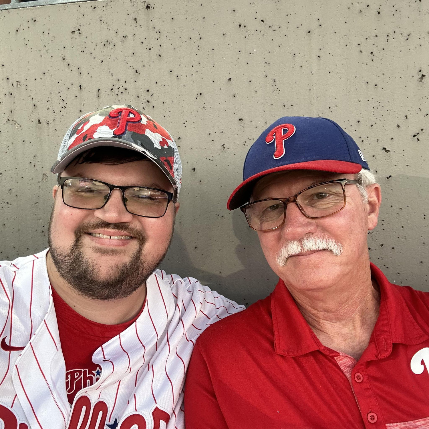 Justin with his Dad, Tom, at the Phillies Game! August 2025