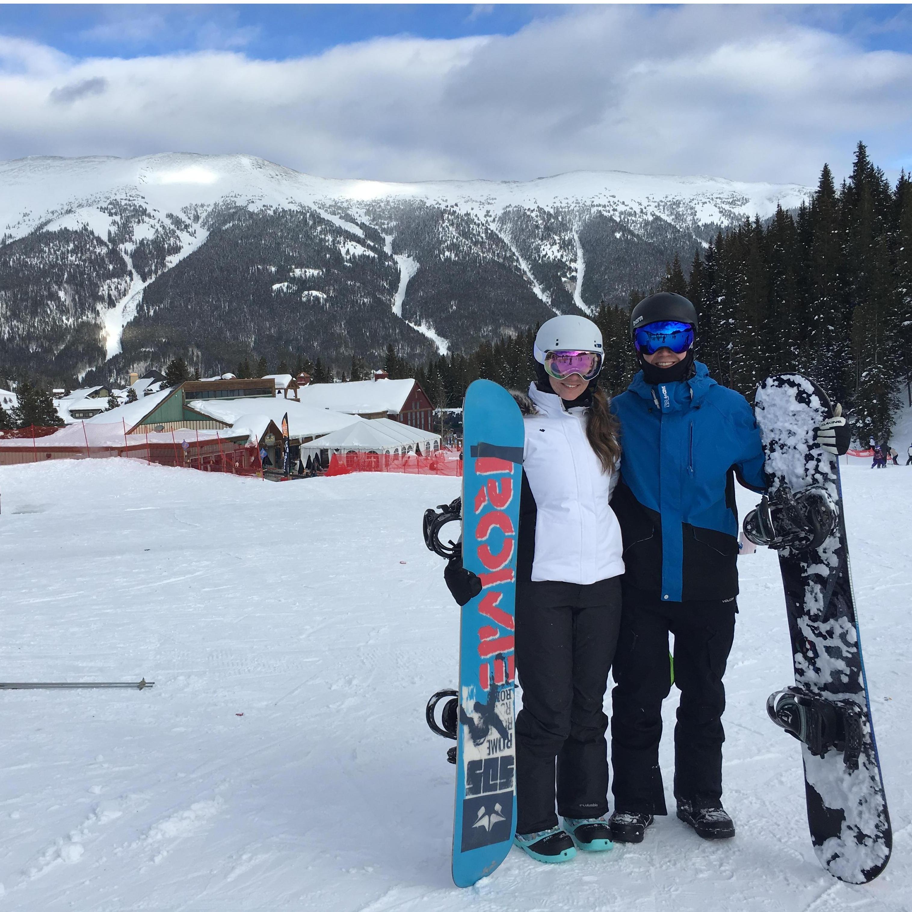 The first year snowboarding together