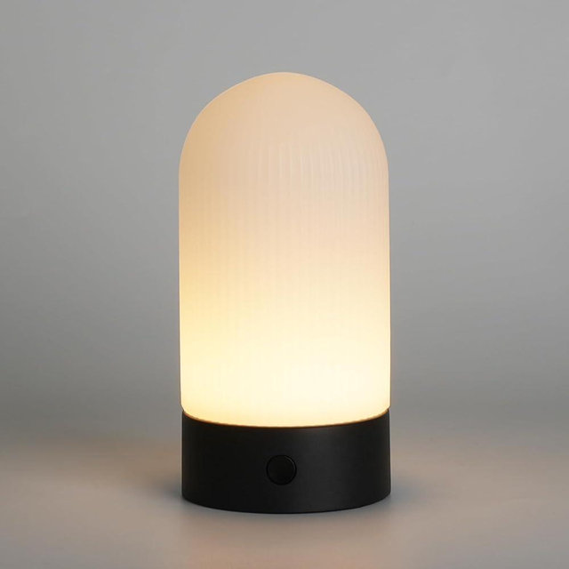 WEILAILUX Battery Operated Shower Lamp Waterproof, Small Portable Cordless Table Lamp Rechargeable, Touch Dimmable Mood Light for Home/Patio/Dining/Outdoor (Black)