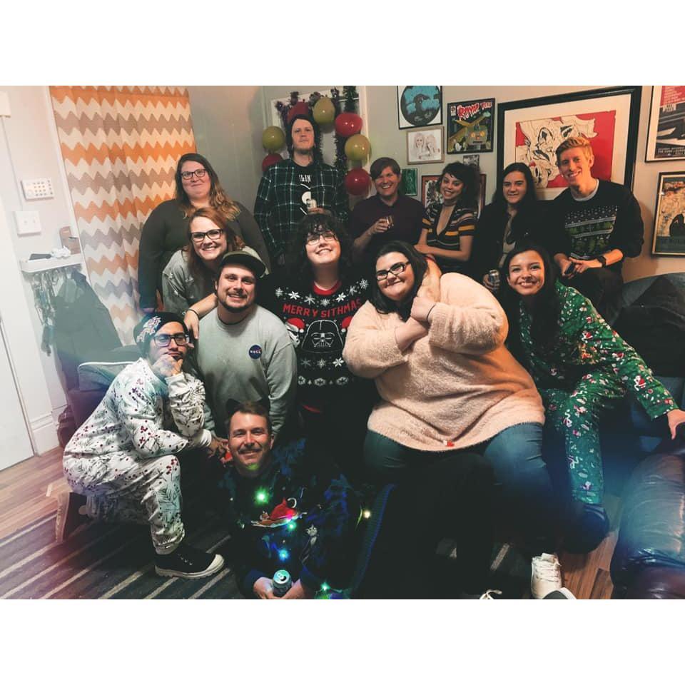 Our first Christmas party at the Lilly House.