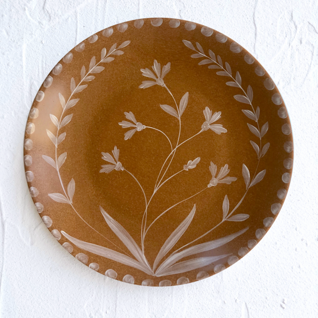 Umber Bloom Dinner Plate