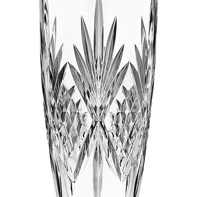 Godinger Crystal Vase for Flowers- 12" Tall, Dublin Collection
