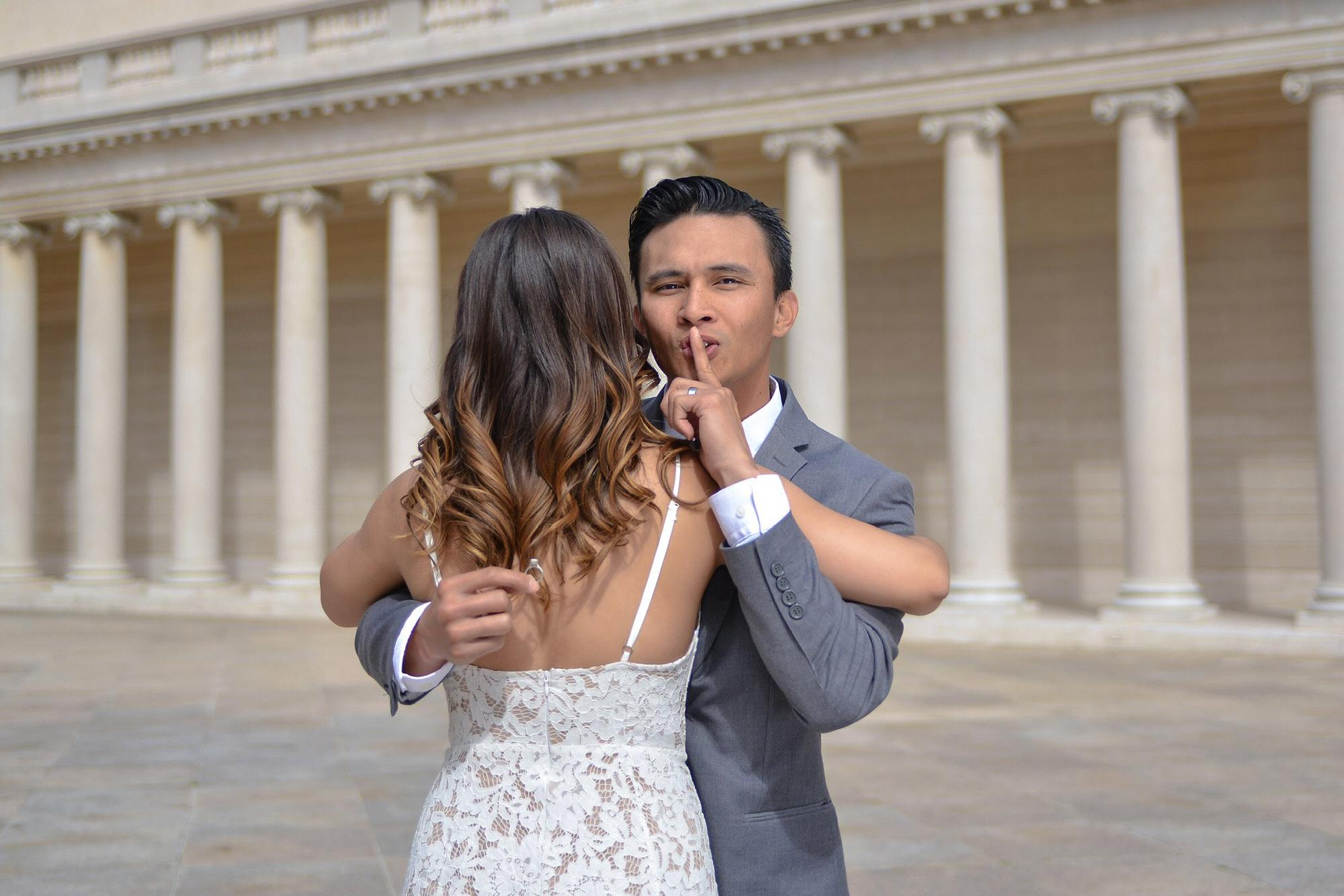 Engagement photo shoot at the Legion of Honor