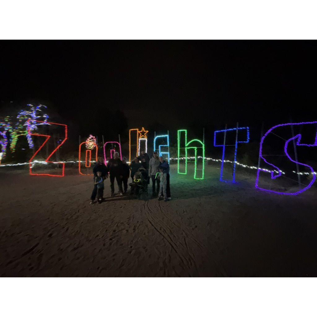 We went to zoo lights with the Smith family and Katie (basically also family)