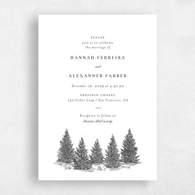 White Wedding Invitation - Auburn Classic