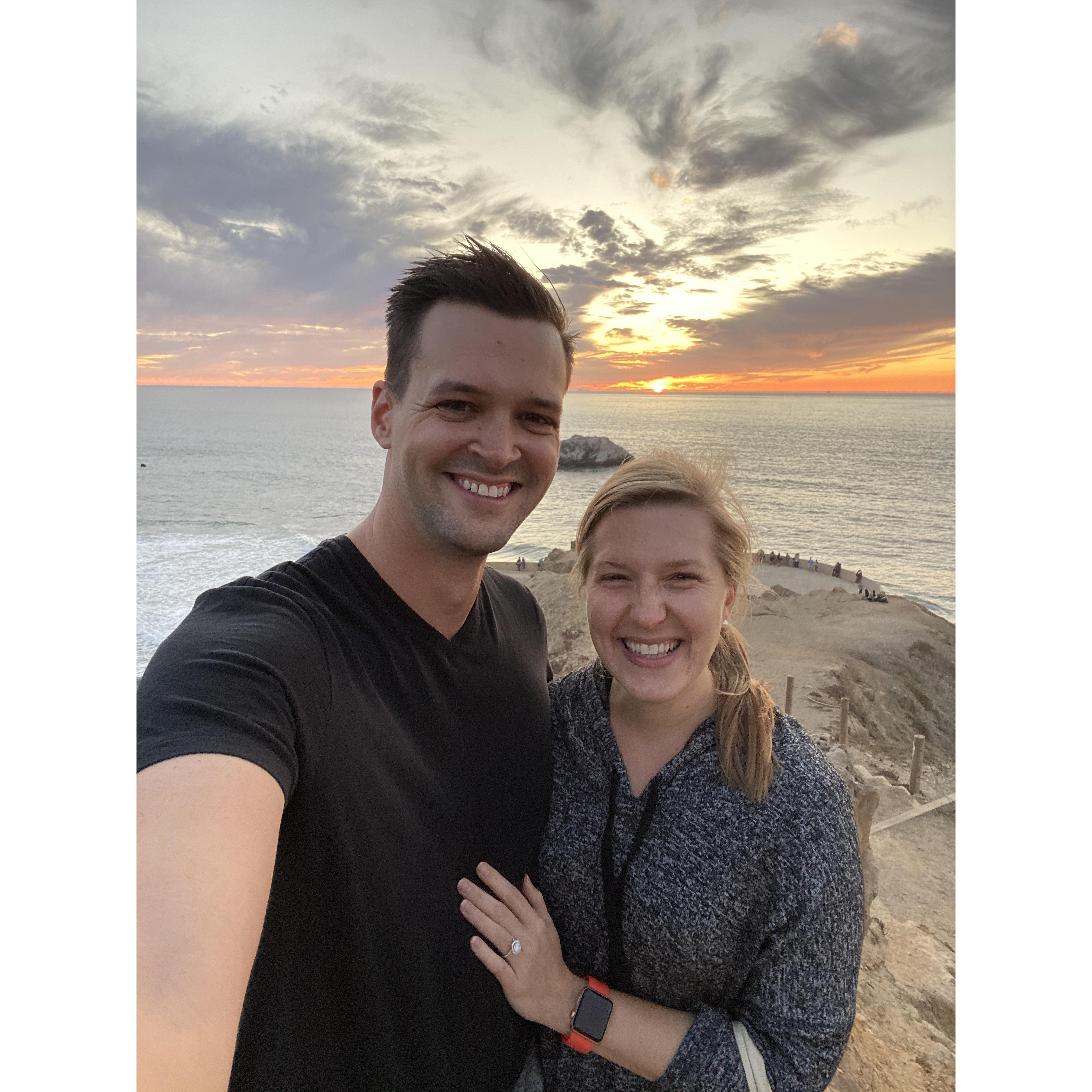 Right after Michael Proposed, Liz couldn’t contain her happiness as we took in the sunset at Land’s End.