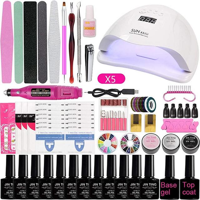 A2 professional manicure set 80w high power lamp gel nail polish kit with uv light electric nail drill