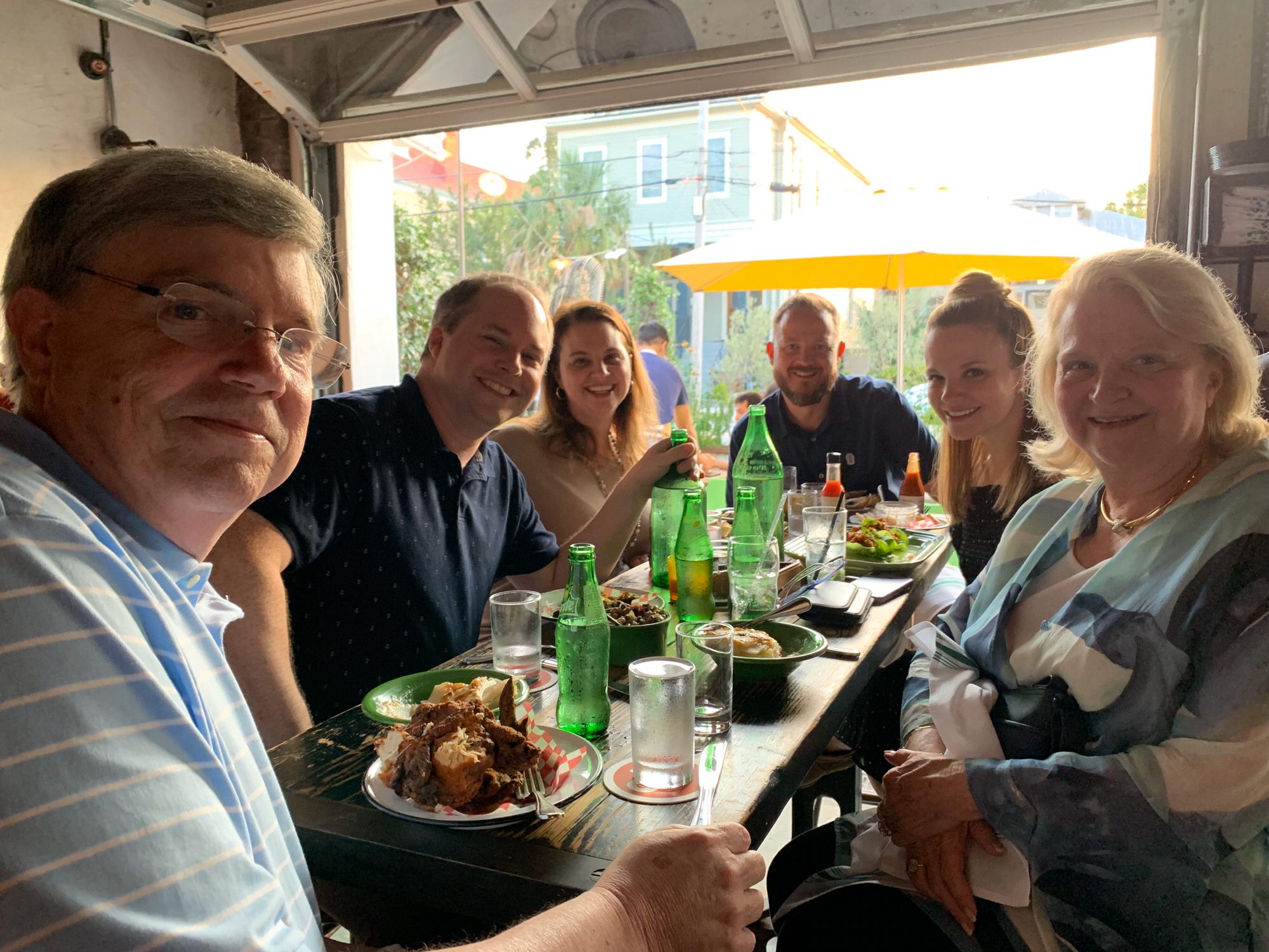 Dinner with Kelly’s family in Charleston!