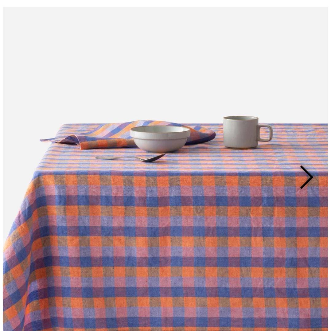 Linen Check Tablecloth