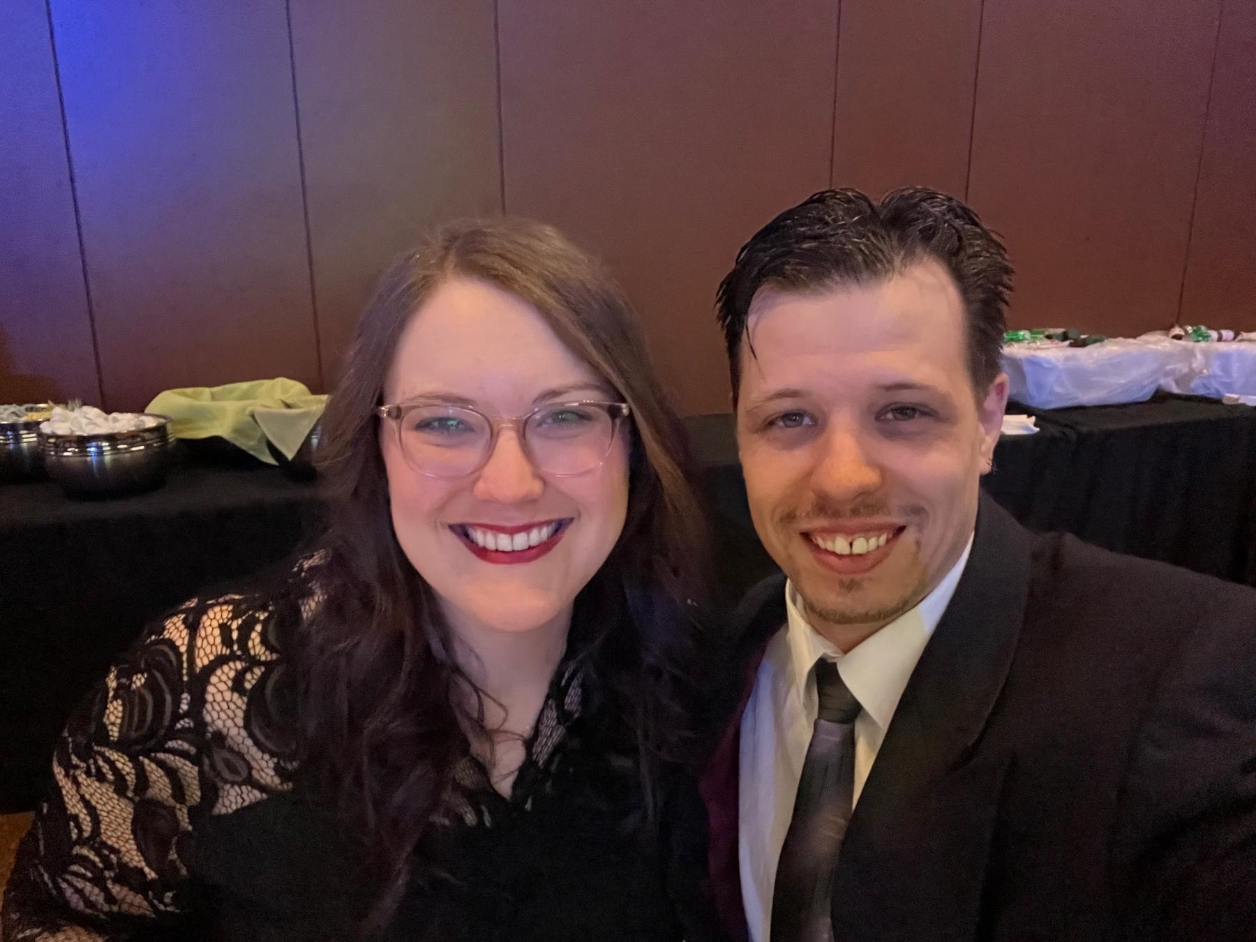 Nick’s work party—an excuse to dress up!