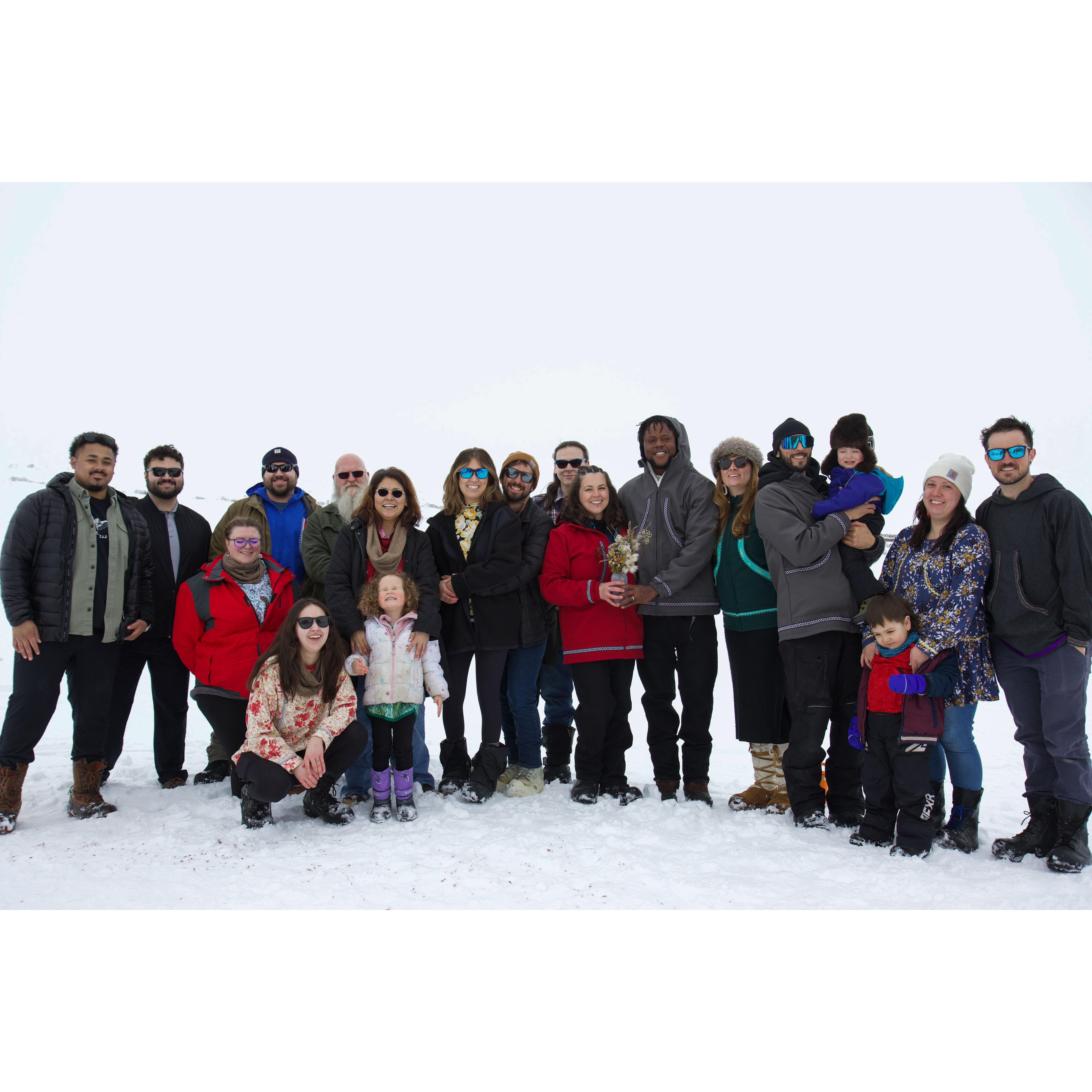 Our wedding party. We are so thankful for all of the support we have. April 2025