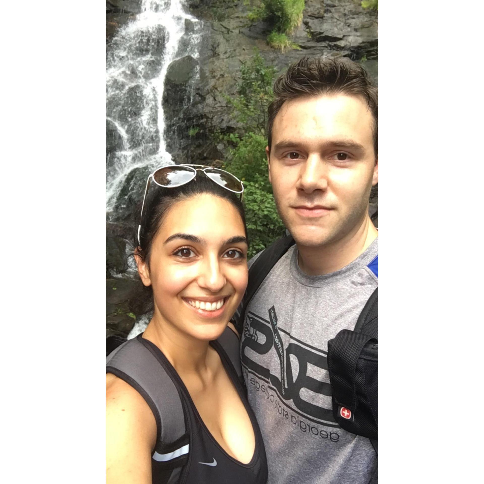 Hiking at Amicalola Falls State Parking in Dawsonville, GA.