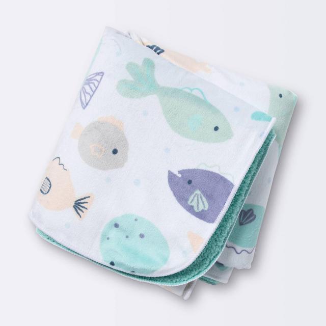 Plush Velboa Baby Blanket - Cloud Island™ Fish