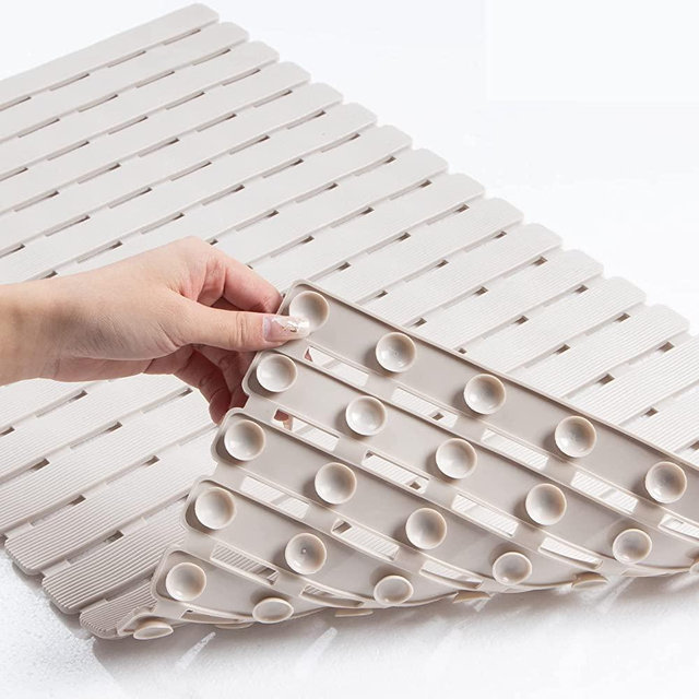 Shower Mat Non Slip - Sheepping Bathtub Mat Machine Washable Anti Slip Bath Mat for Tub, Quick Drain Tub Mat with Suction Cups for Bathroom