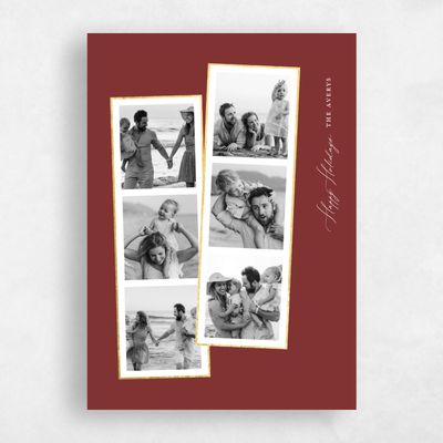 Currant Red Holiday Card - Felt Foil