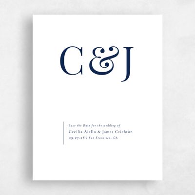 Navy, Blue Wedding Save the Date - Brunswick Portrait