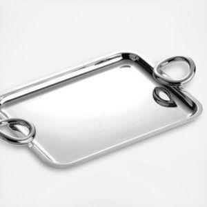 Christofle Vertigo Silver-Plated Small Tray with Handles