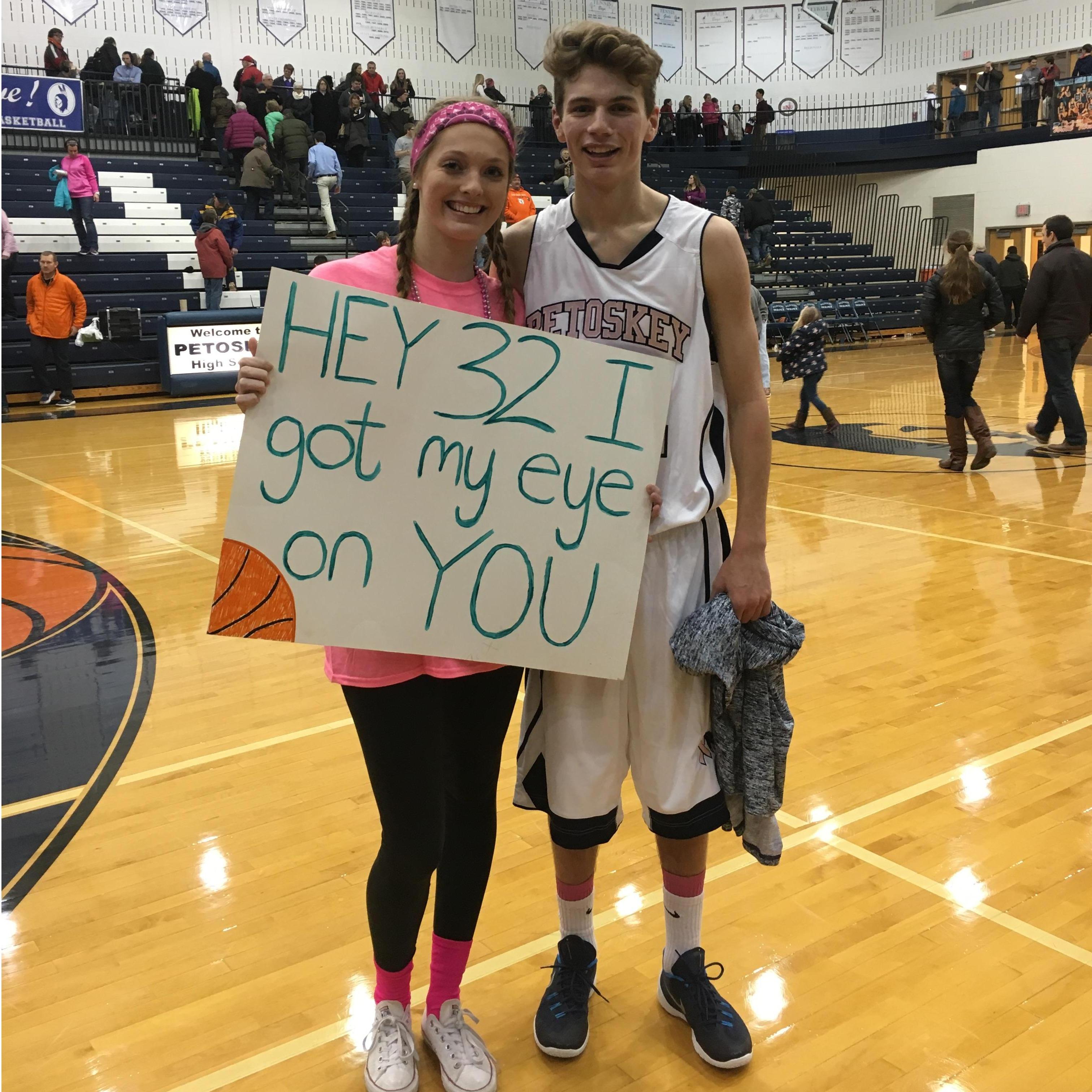 this was taken at one of peter's basketball games senior year, 2016