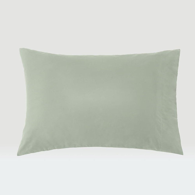 DOZ 100% Long Staple Cotton Pillowcase Set, Soft Sateen Weave Cotton, Smooth, Breathable, Hotel Comfort, Durable, 2-Pack, Envelope Closure (Queen, Sage)