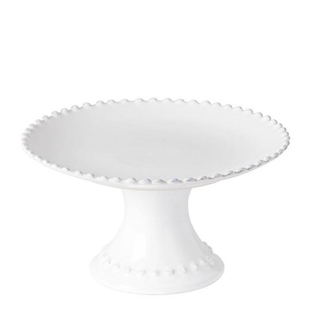 Costa Nova Pearl Stoneware Cake Stand, 9"- White