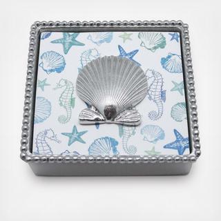 Scallop Shell Beaded Napkin Box