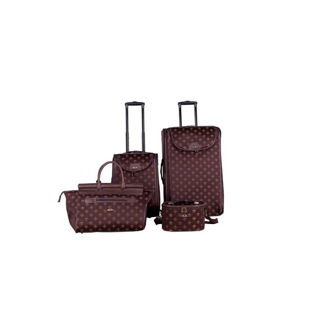 American Flyer Fleur De Lis 4 Piece Luggage Set