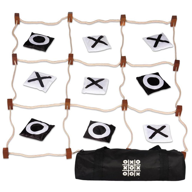 Giant Tic Tac Toe Outdoor Games, Bean Bag Toss for Kids and Adults, 4Ft x 4Ft, Large Backyard Family Game, No Assembly, Indoor Outdoor Play, Portable Giant Lawn Games, Instant Setup