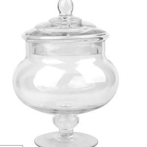 Clear Glass Apothecary Jar, 10"