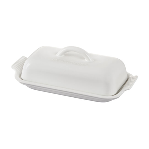 Le Creuset Stoneware Heritage Butter Dish, White