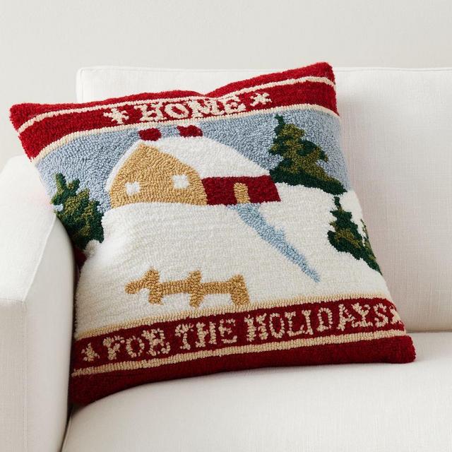 Home for the Holidays Pillow Cover, 20", Red Multi