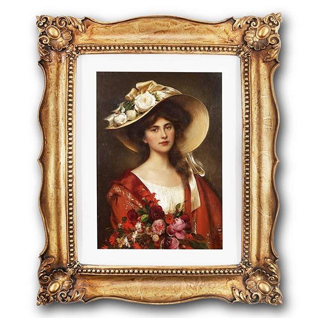 Simon's Shop 11x14 Picture Frame Photo Frames 8x10 with Mat in Bronze, Vintage Looking Wall Mounting Poster Frames