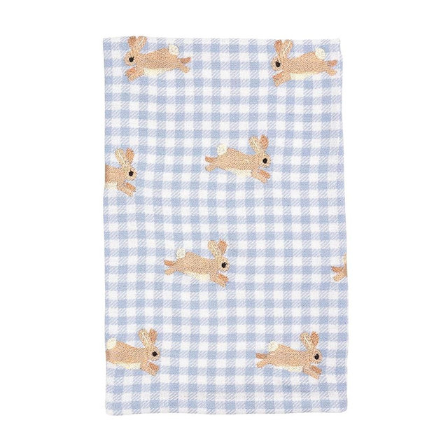Mud Pie Easter Embroidered Blue Bunny Towel