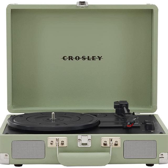 Crosley CR8005F-MT Cruiser Plus Vintage 3-Speed Bluetooth in/Out Suitcase Vinyl Record Player Turntable, Mint