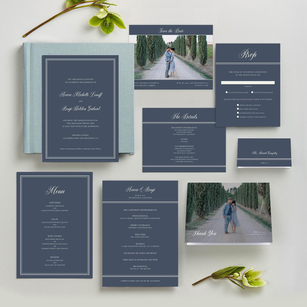 Stauffer | Navy | Zola Wedding Enclosure Cards